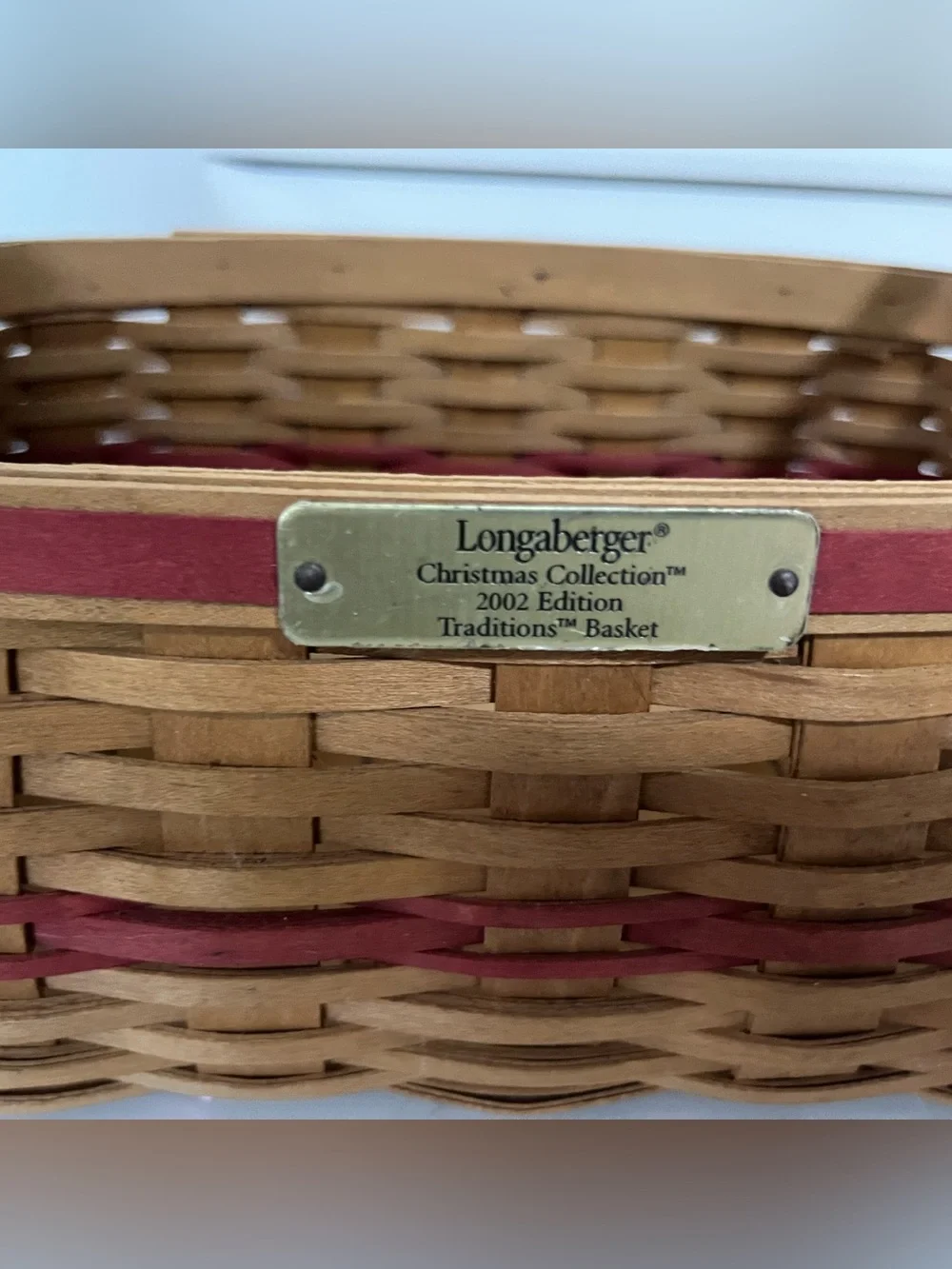 Longaberger 2002 Christmas Collection Traditions Basket